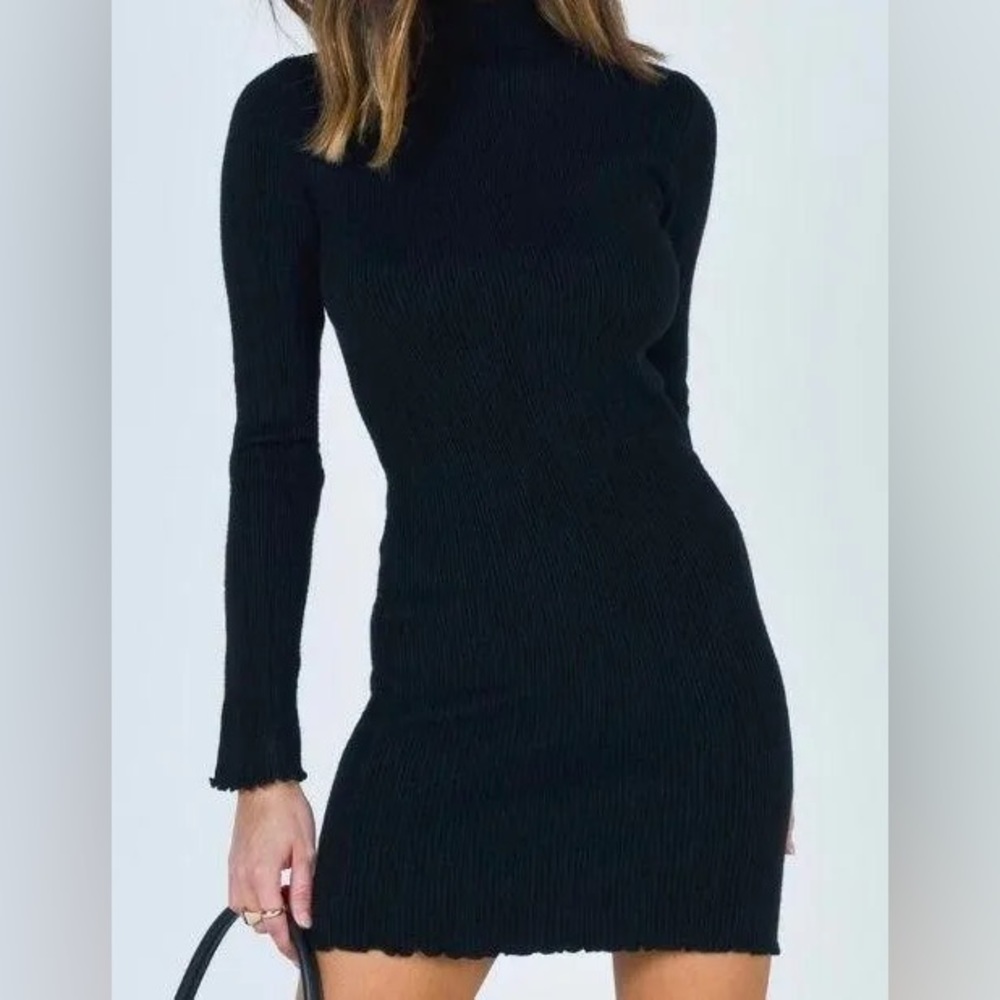 Princess Polly Uprising Black Sweater Dress Size Medium/Large